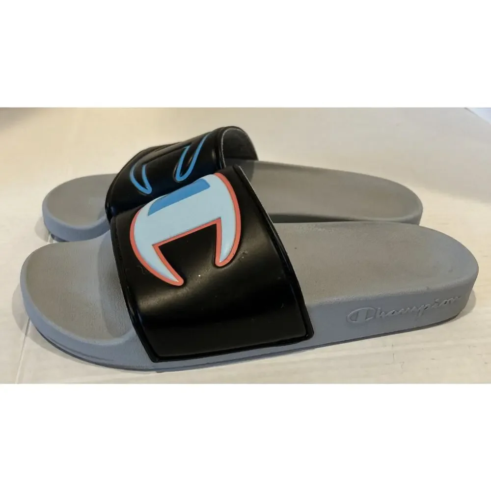 Champion Slide IPO Slides Black Gray Pink Men's SZ 8m